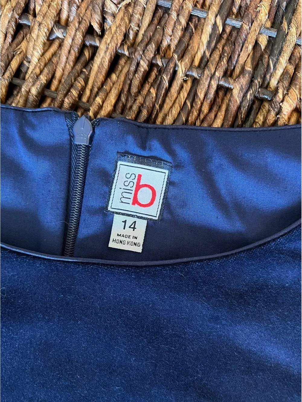 Miss B by Busy Bees Navy Velvet Mod Mini Dress